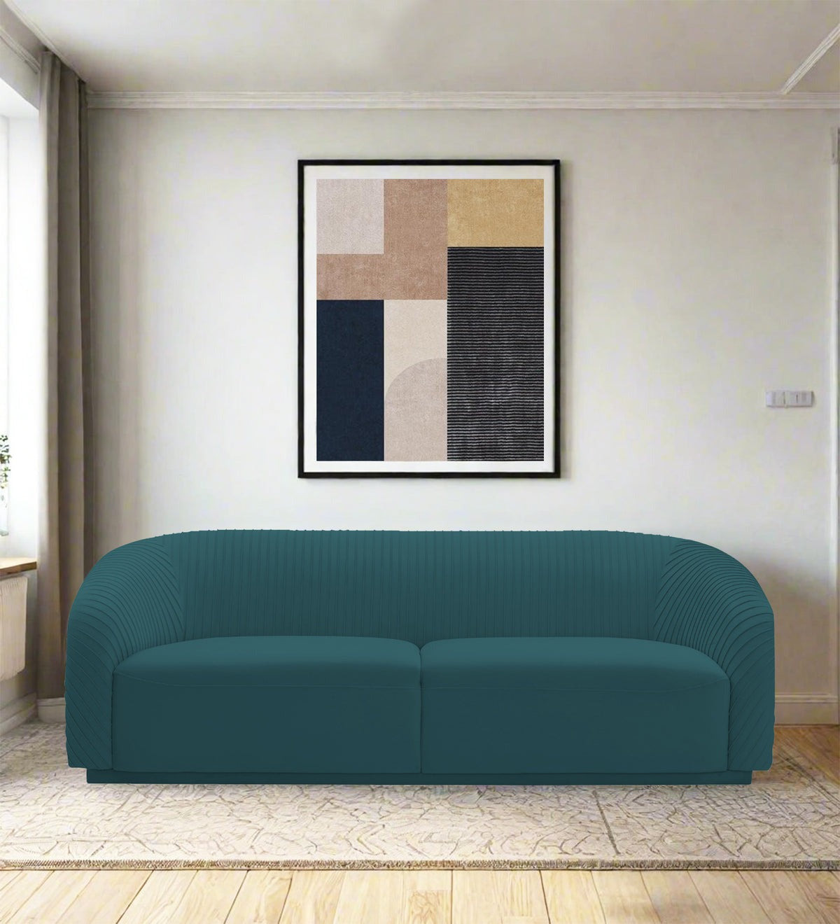 Yara Velvet Fabric 3 Seater Sofa