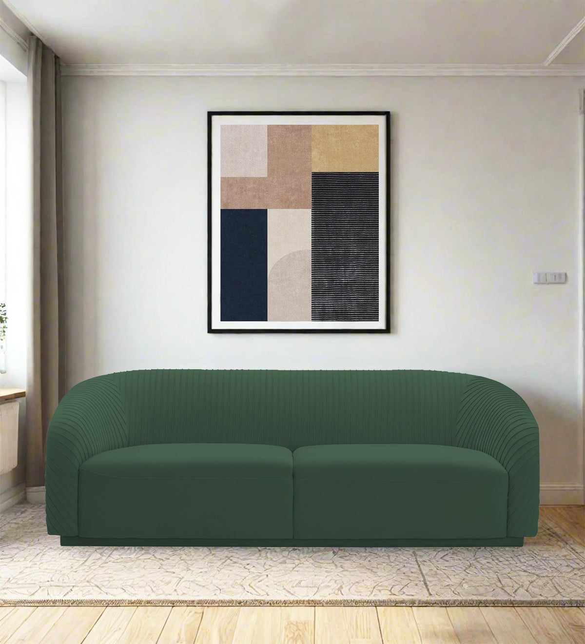 Yara Velvet Fabric 3 Seater Sofa
