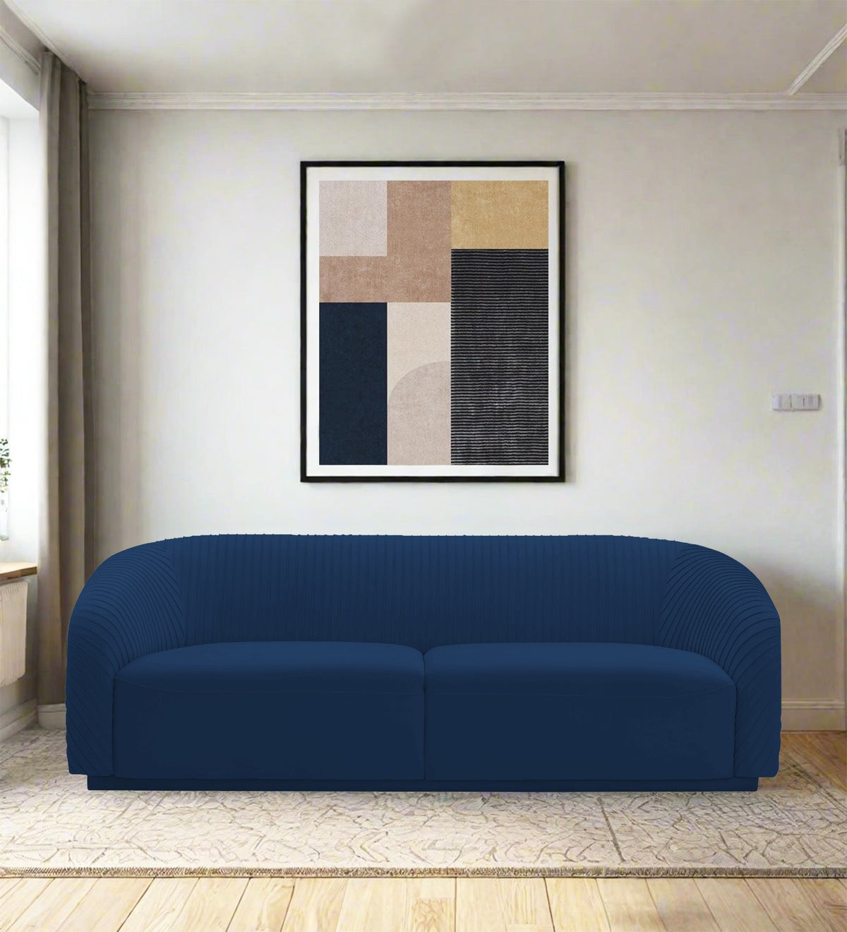 Yara Velvet Fabric 3 Seater Sofa
