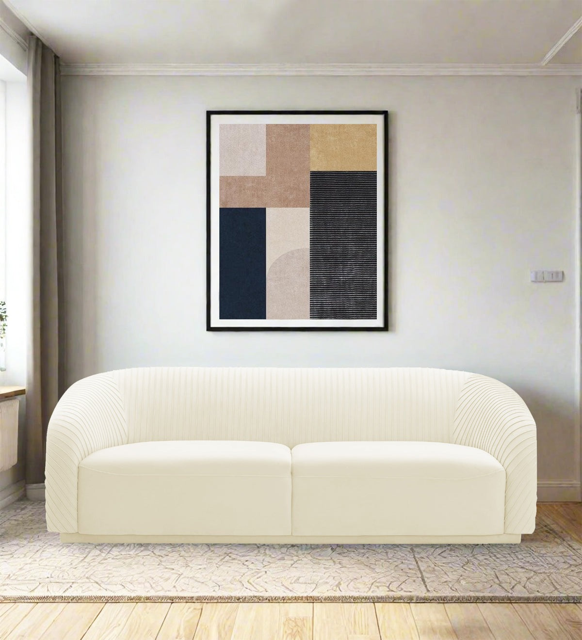 Yara Velvet Fabric 3 Seater Sofa