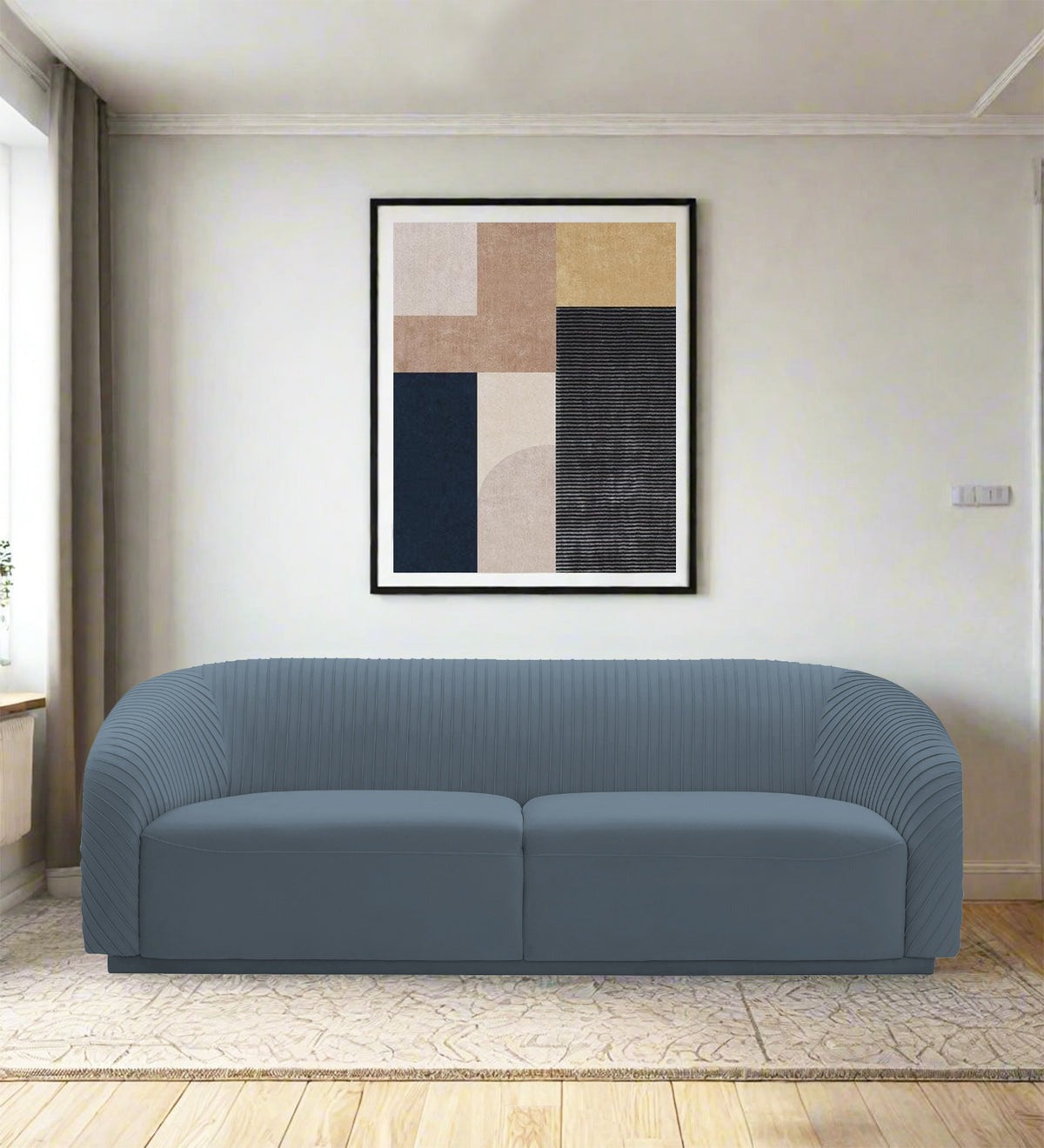 Yara Velvet Fabric 3 Seater Sofa