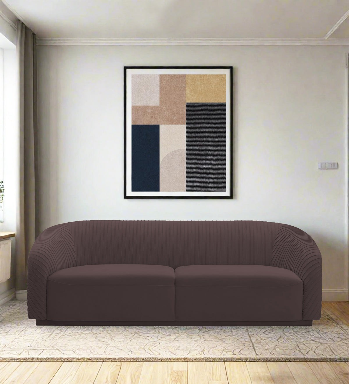 Yara Velvet Fabric 3 Seater Sofa