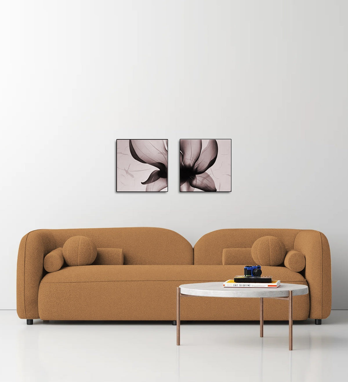Corny Boucle Fabric 3 Seater Sofa