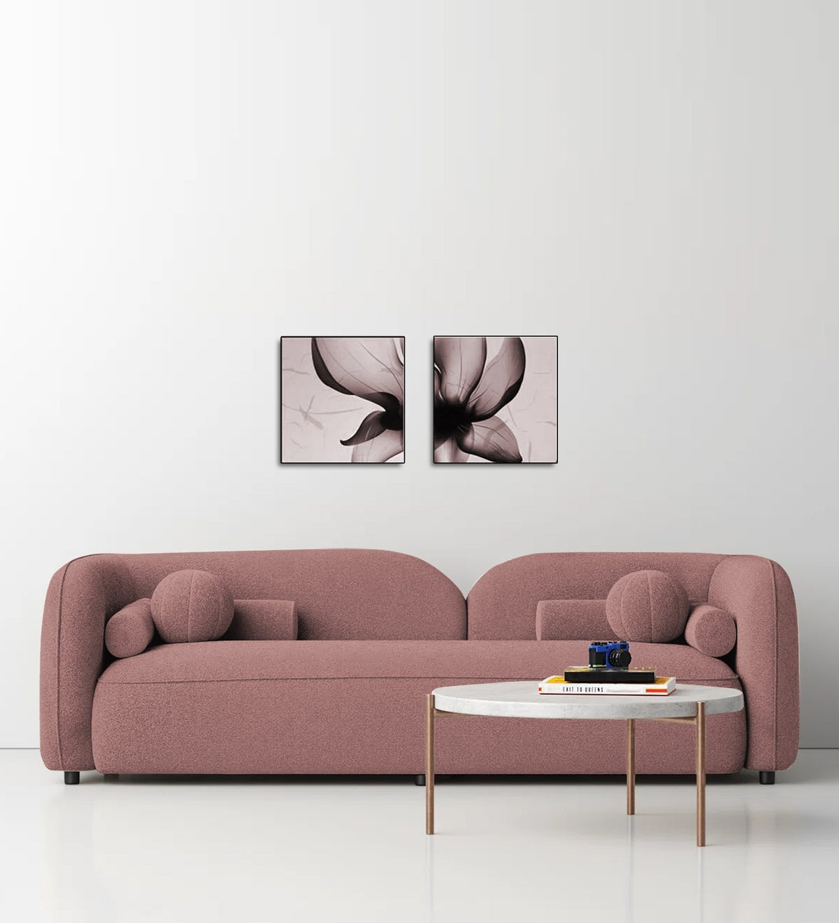 Corny Boucle Fabric 3 Seater Sofa