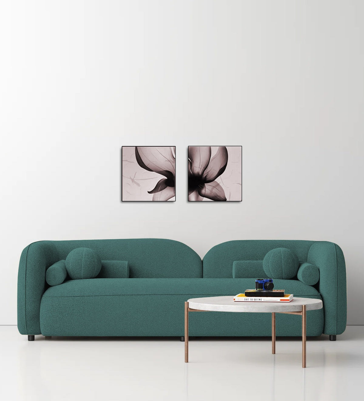 Corny Boucle Fabric 3 Seater Sofa