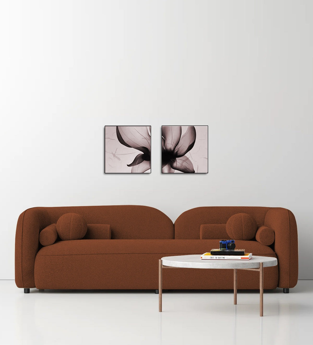 Corny Boucle Fabric 3 Seater Sofa