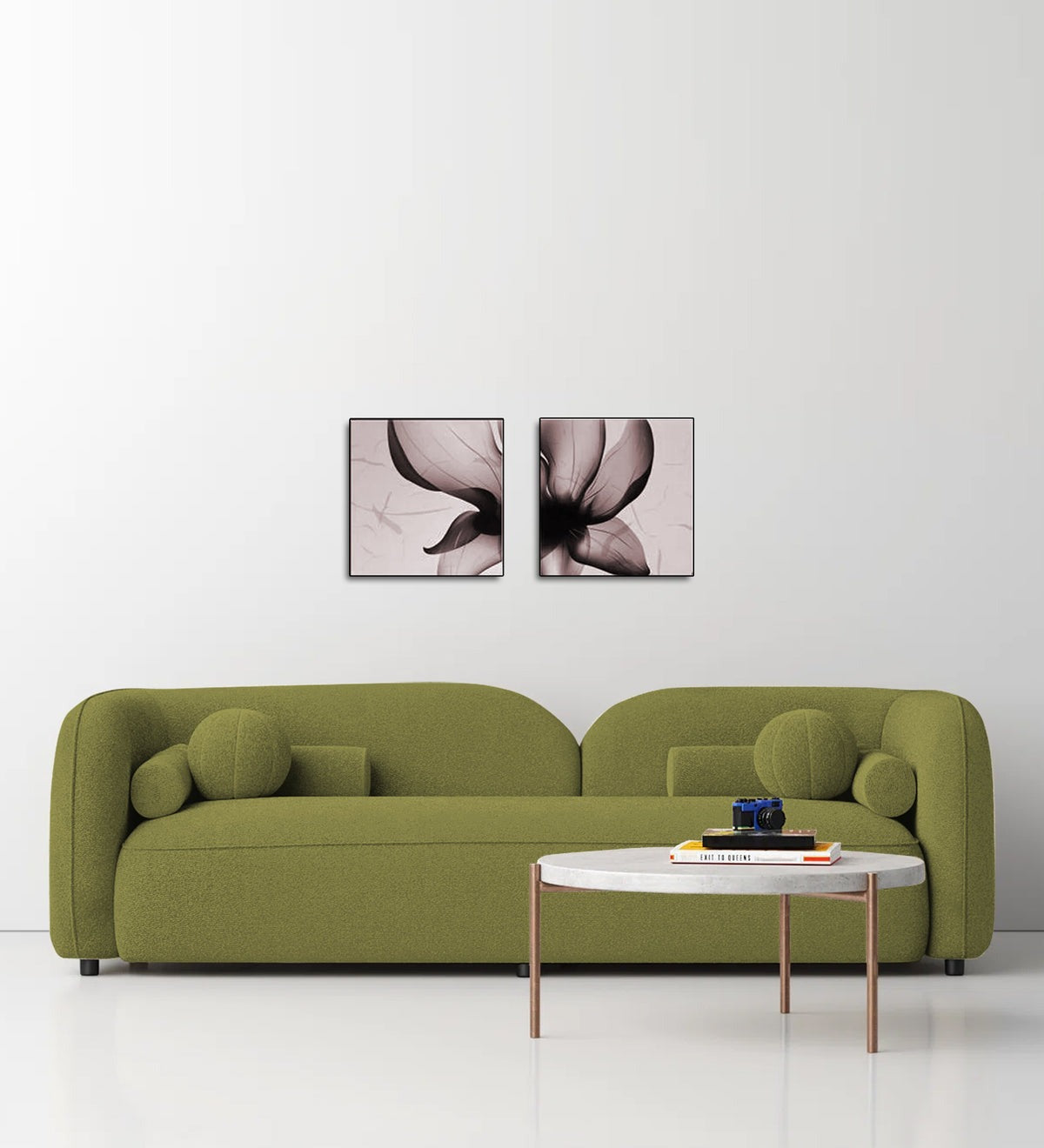 Corny Boucle Fabric 3 Seater Sofa