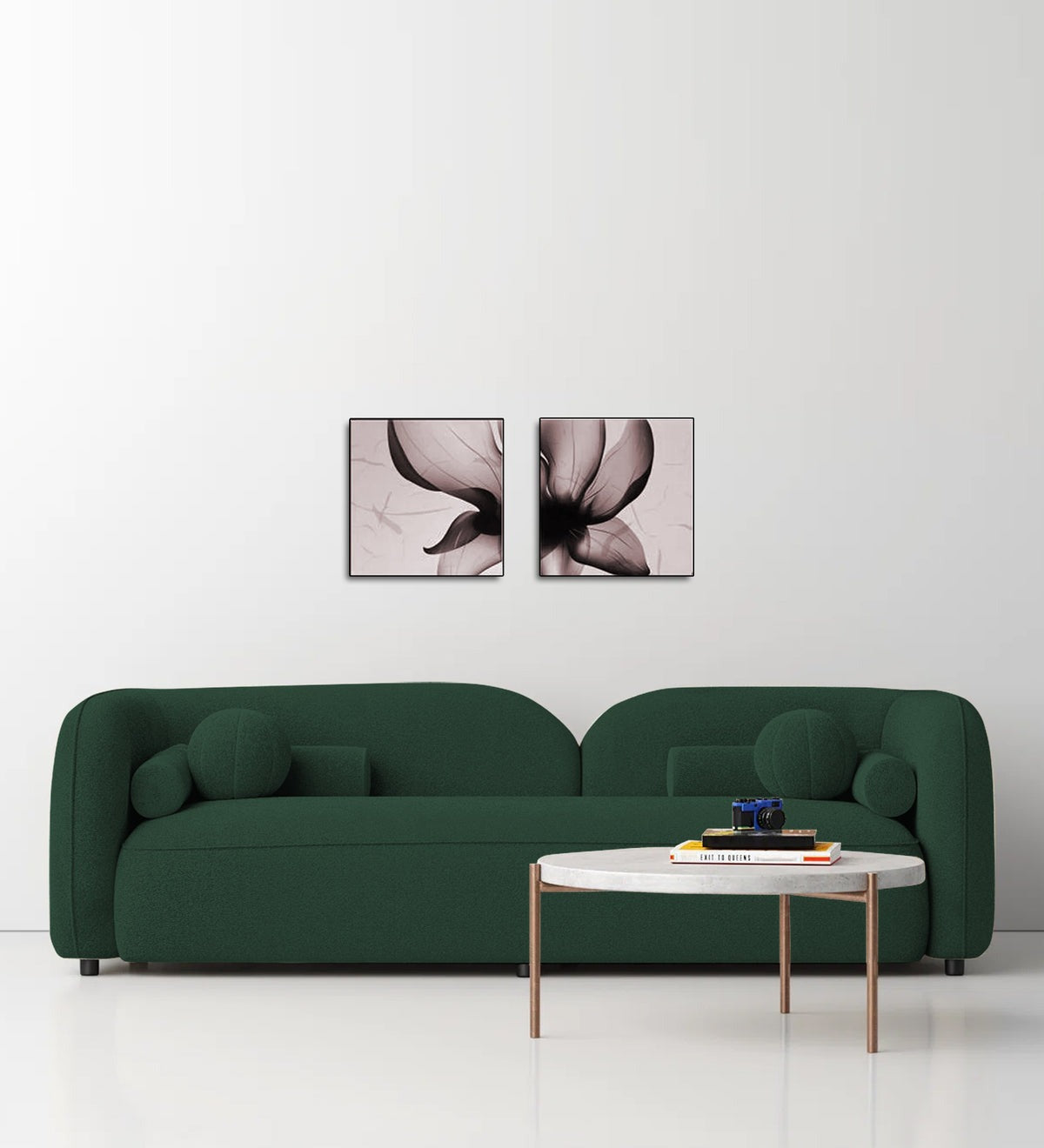Corny Boucle Fabric 3 Seater Sofa