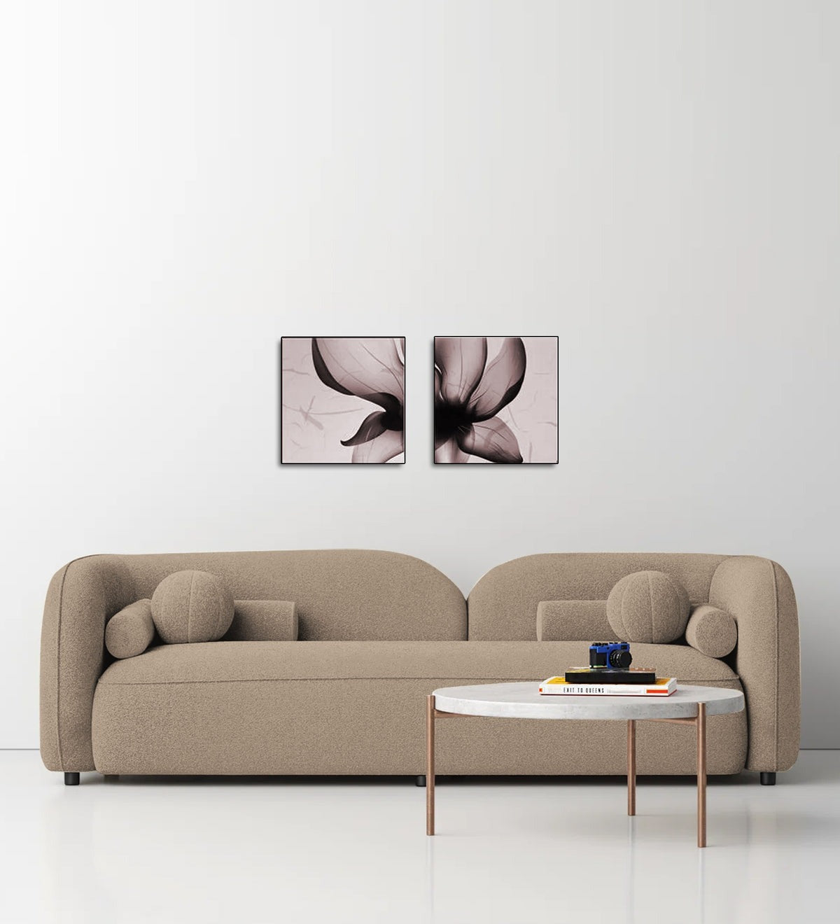 Corny Boucle Fabric 3 Seater Sofa