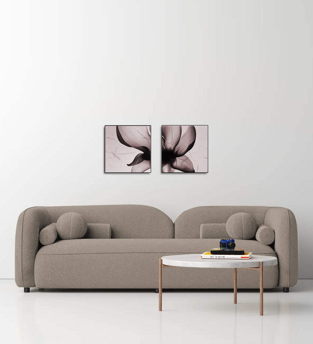 Corny Boucle Fabric 3 Seater Sofa