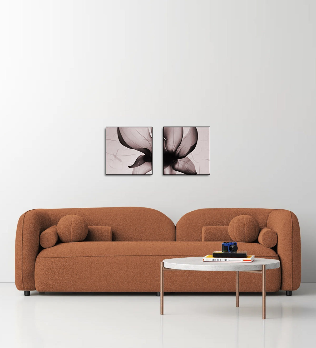 Corny Boucle Fabric 3 Seater Sofa