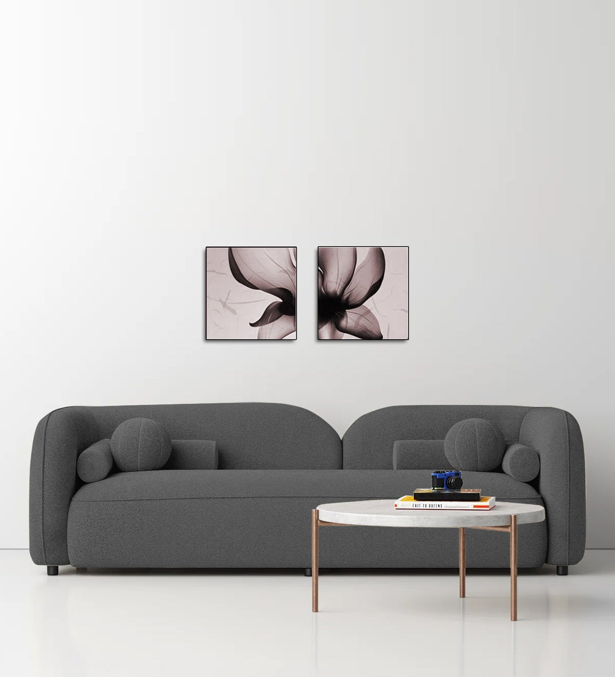 Corny Boucle Fabric 3 Seater Sofa