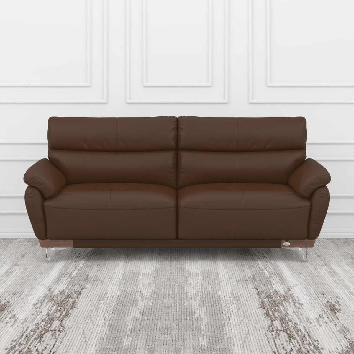 Perry Leather 3 Seater Sofa