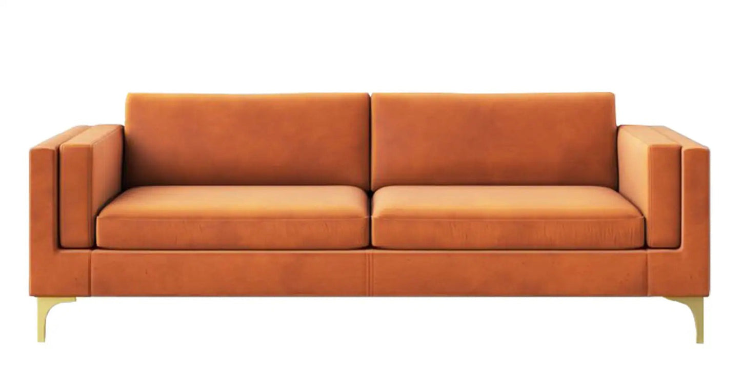 Limo Velvet 3 Seater Sofa in Tangerine orange Colour