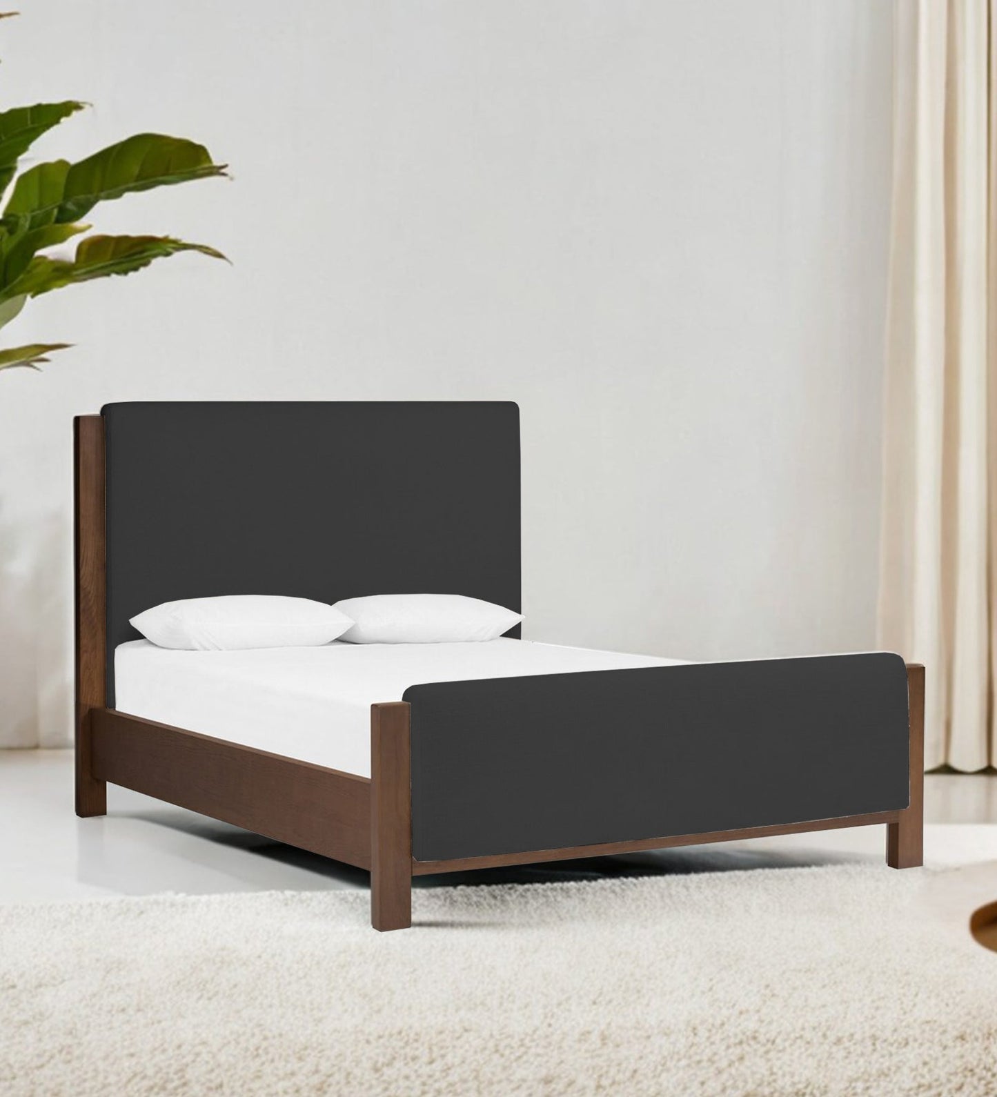 Zoro Boucle Fabric King Size Bed in Shadow Grey Colour 1