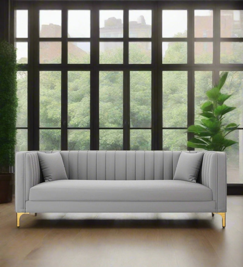 Jacki Velvet 3 Seater Sofa in Concrete grey Colour