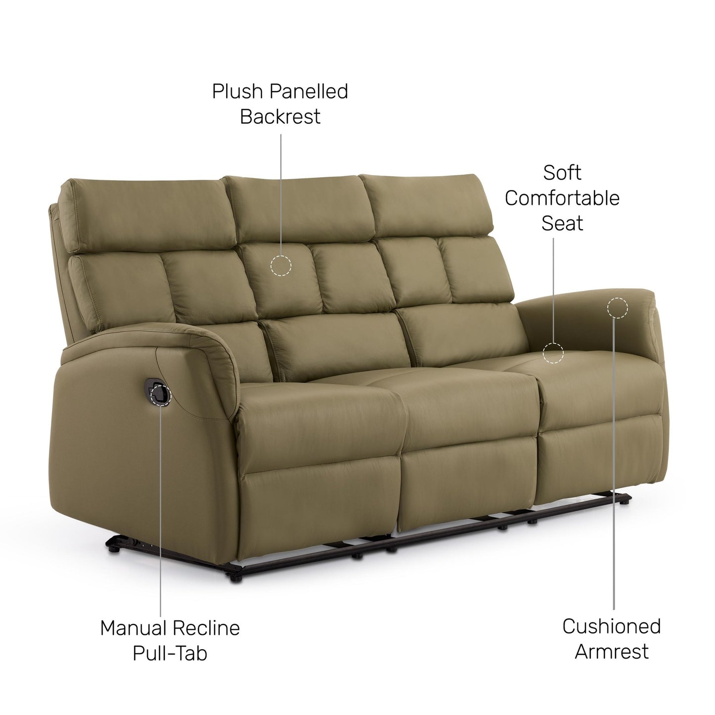 Amanda Leather 3 Seater Reclining Sofa