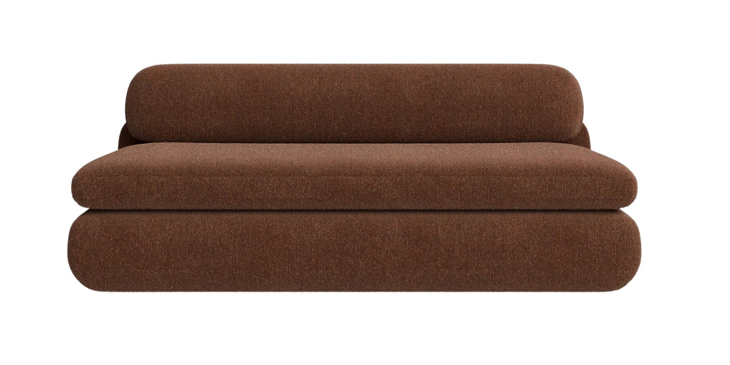 Soren Boucle Fabric 3 Seater Sofa In Bringo Brown Colour