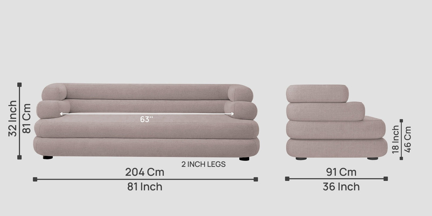 Wener Fabric 3 Seater Sofa