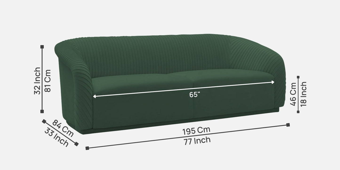 Yara Velvet Fabric 3 Seater Sofa