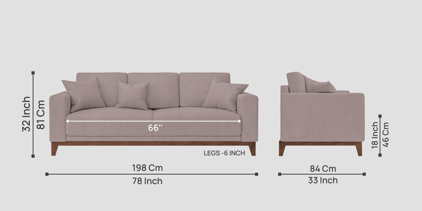 Luca Fabric 3 Seater Sofa