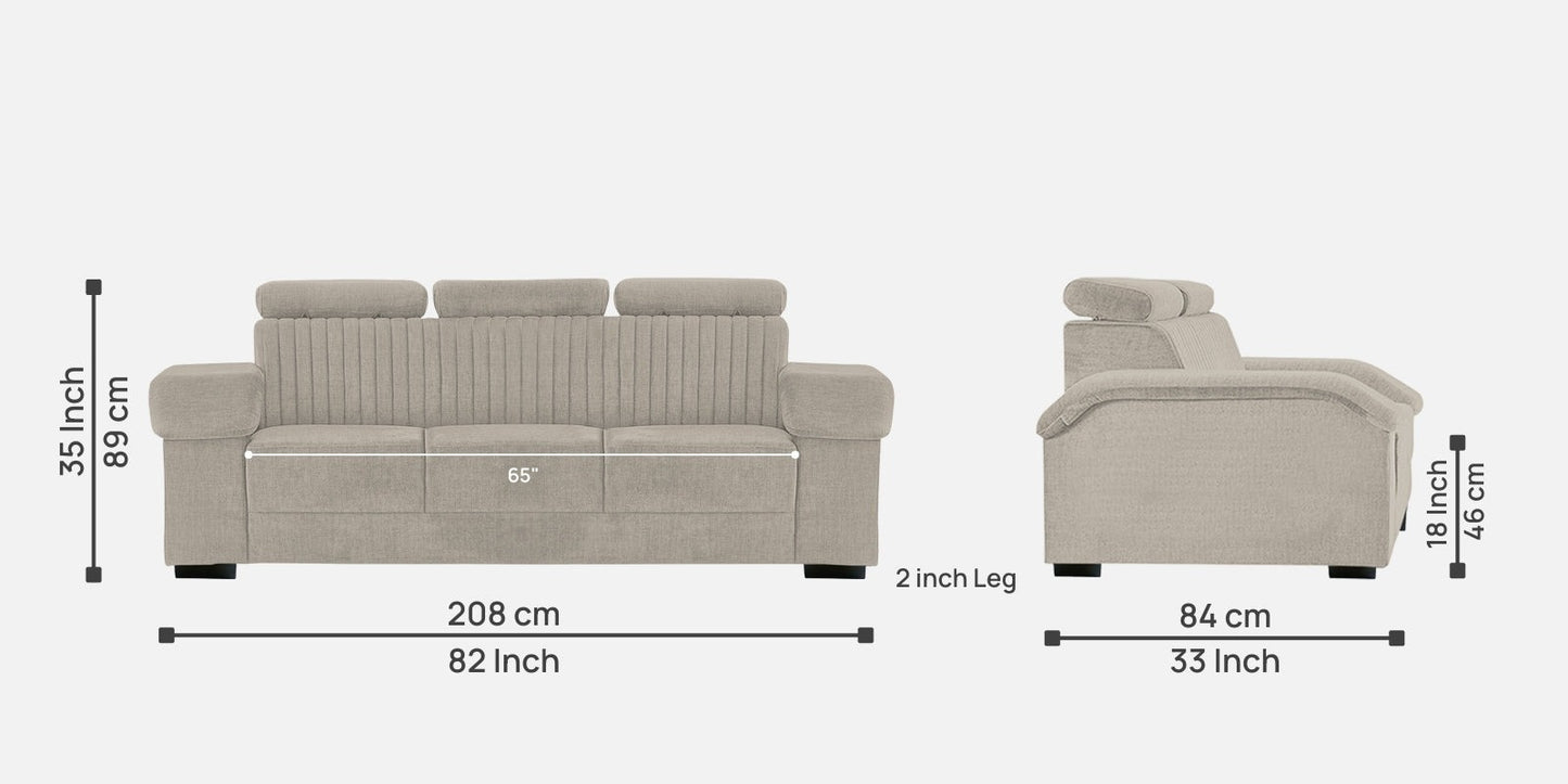Draco Fabric 3 Seater Sofa