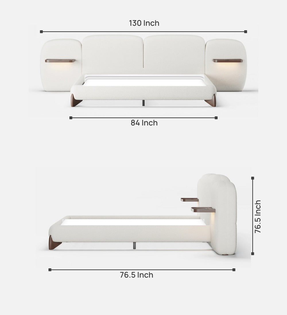 Elle Boucle Fabric King Size Bed