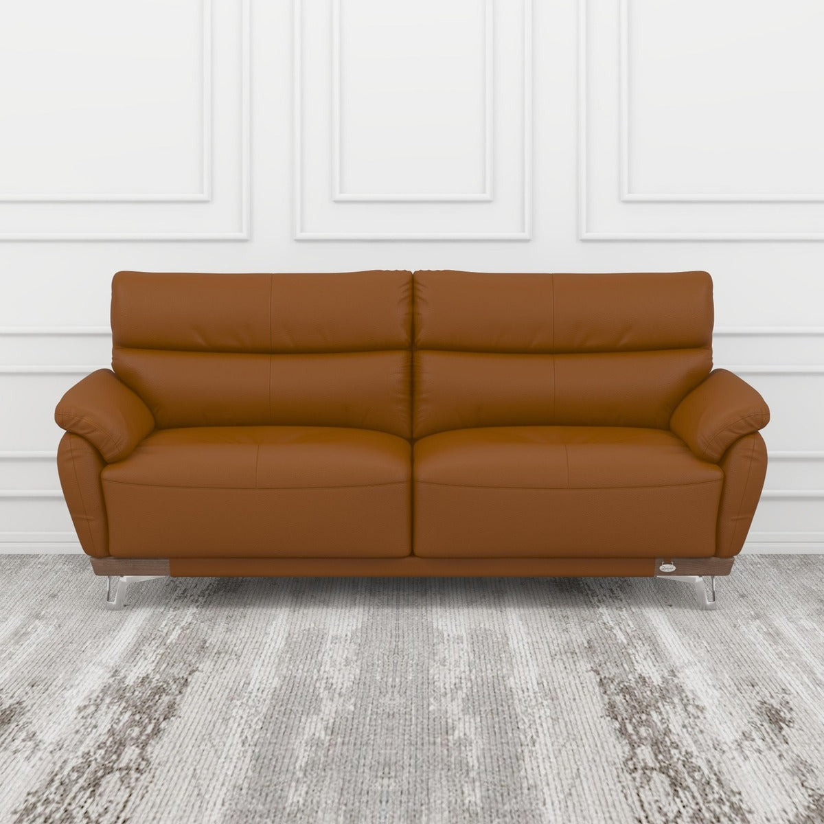 Perry Leather 3 Seater Sofa