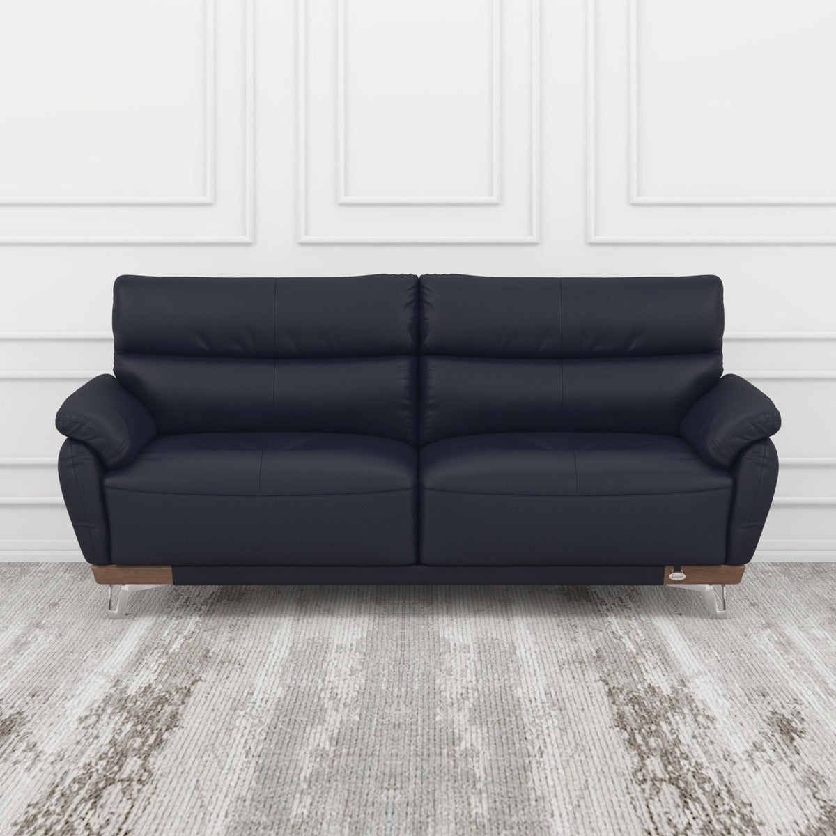 Perry Leather 3 Seater Sofa