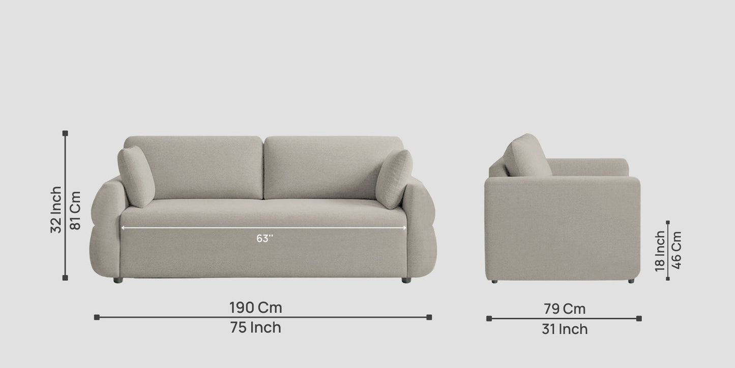 Jack Fabric 3 Seater Sofa