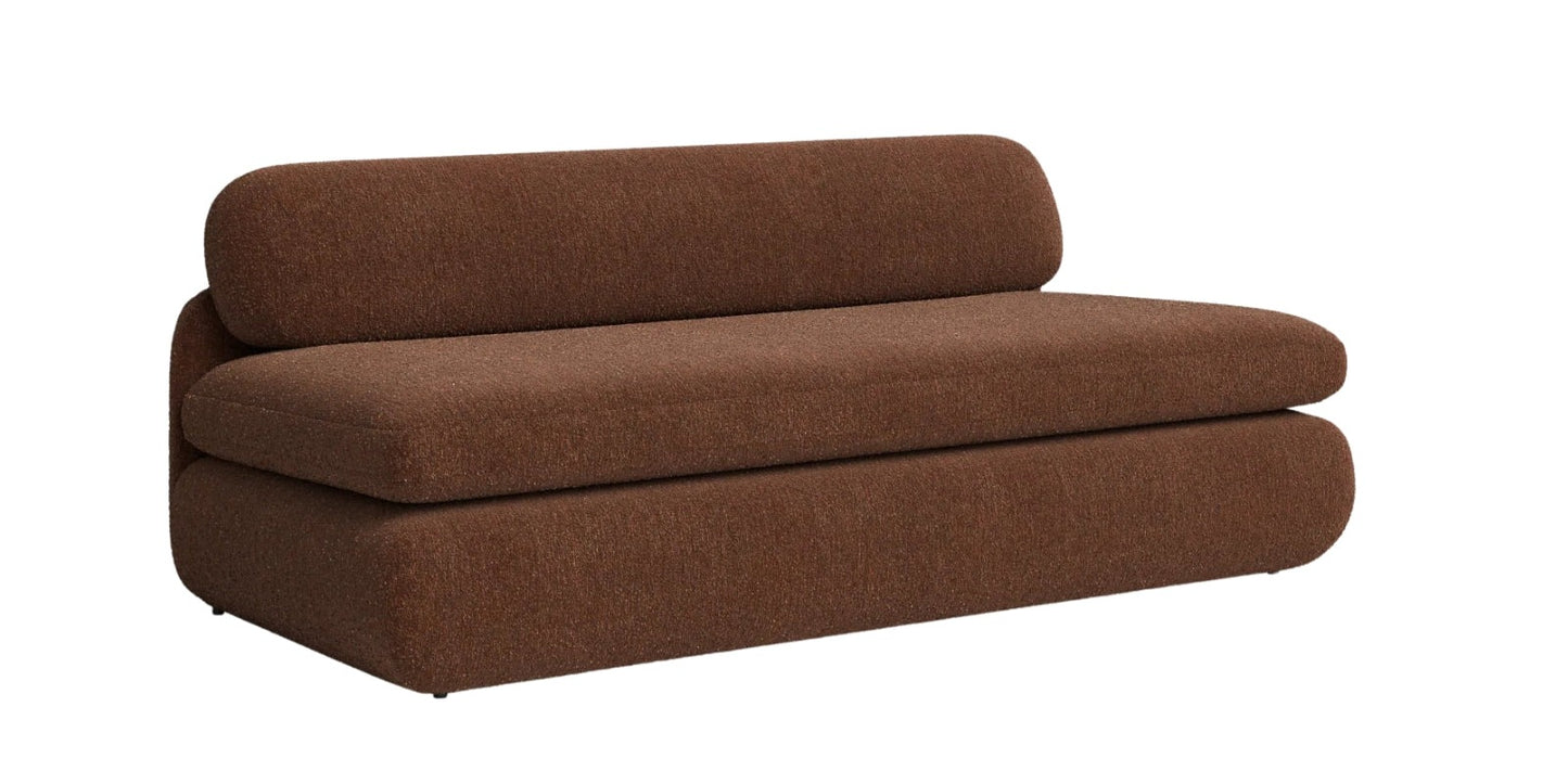 Soren Boucle Fabric 3 Seater Sofa In Bringo Brown Colour