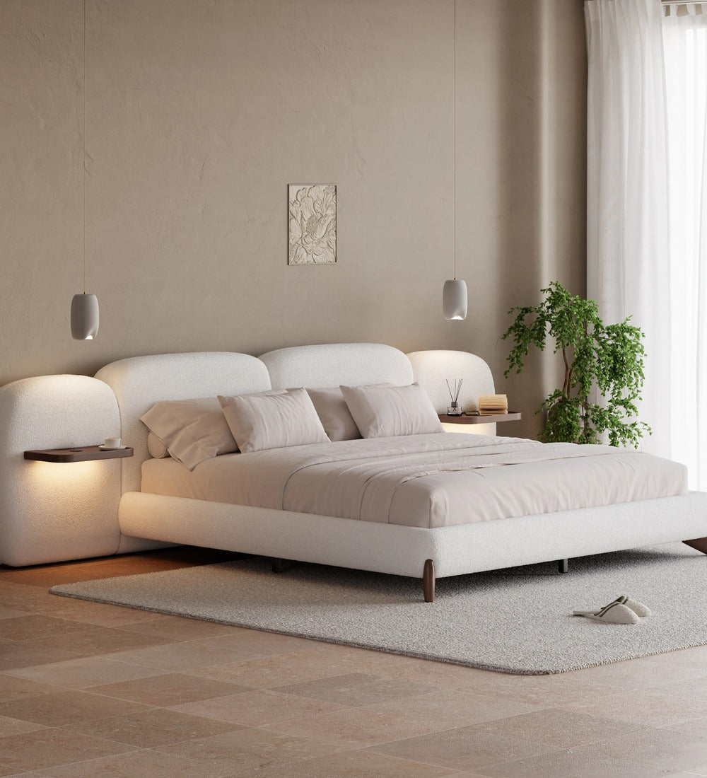 Elle Boucle Fabric King Size Bed