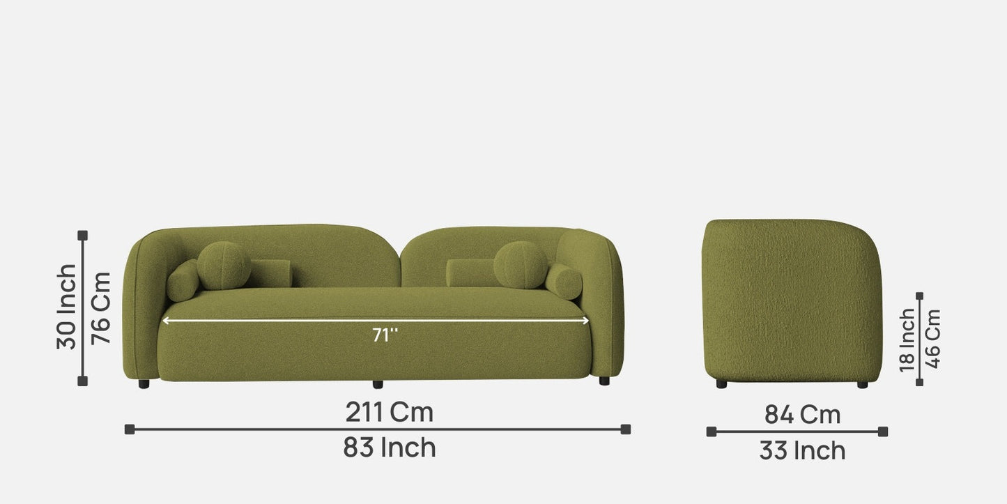 Corny Boucle Fabric 3 Seater Sofa