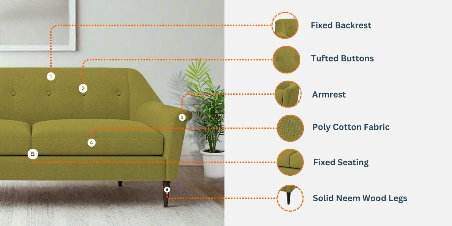 Homer Fabric 3 Seater Sofa