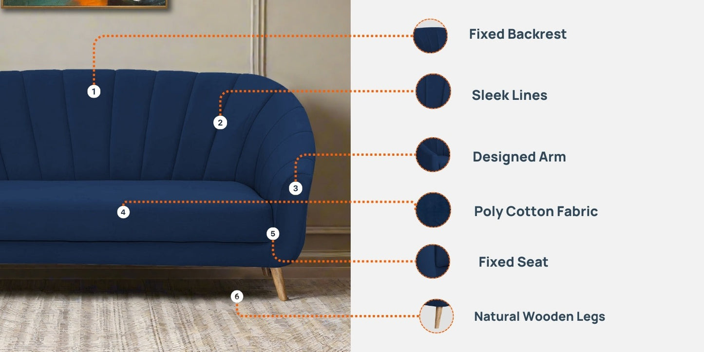 Kaylee Velvet 3 Seater Sofa