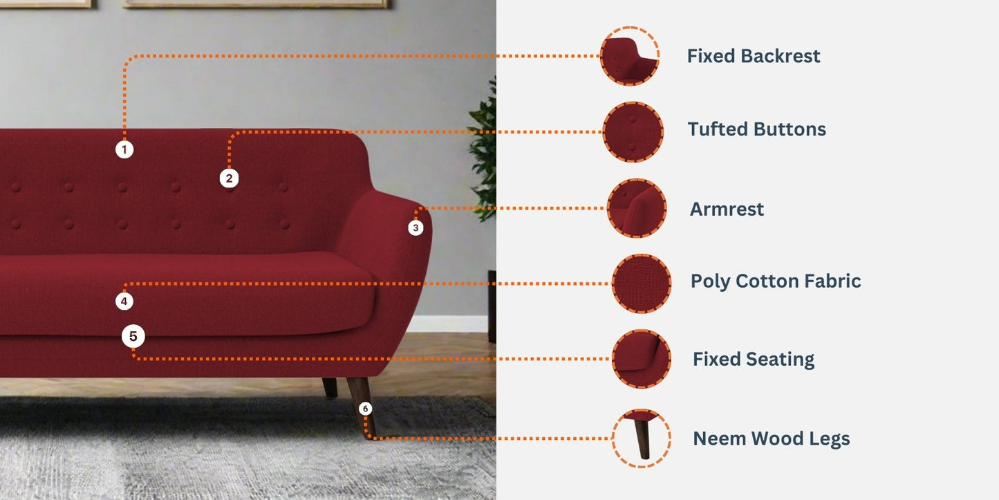Goofy Fabric 3 Seater Sofa