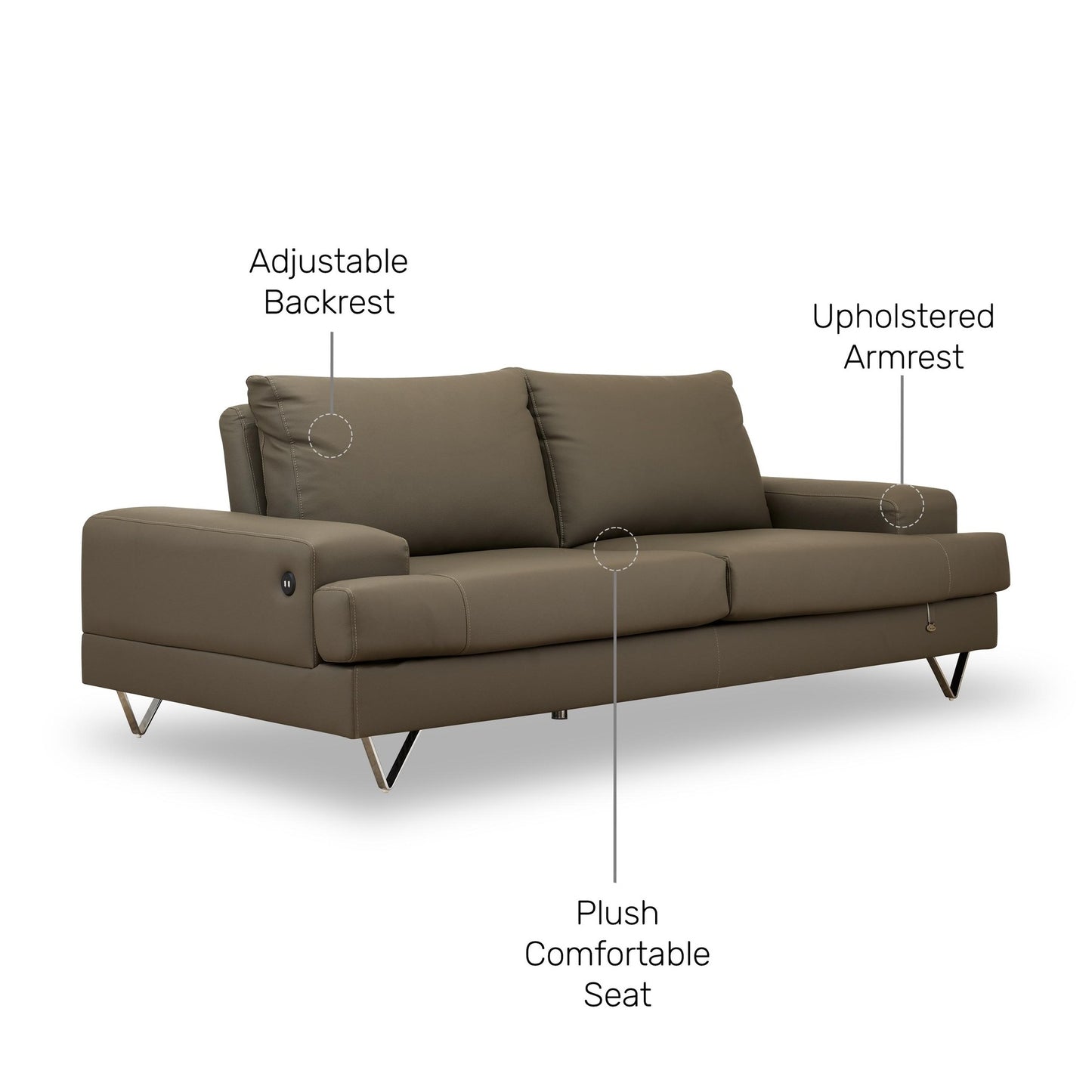 Benjamin Leatherette 3 Seater Sofa