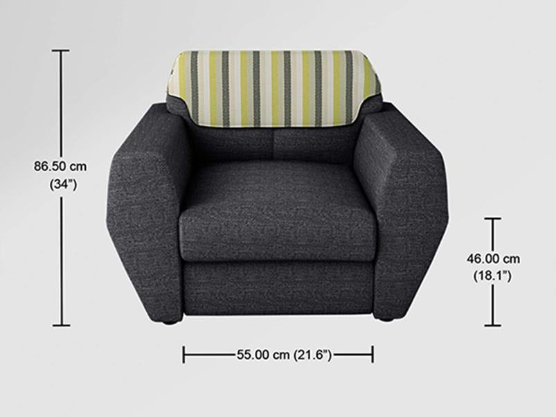 Facet 1 Seater Sofa Fabric Steel Grey