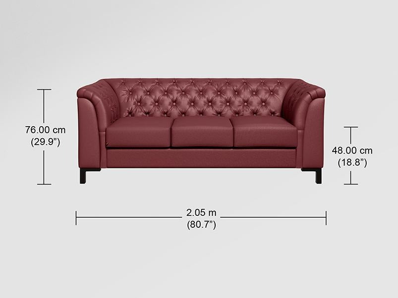 Majesta Plus 3 Seater sofa Leather Cherry