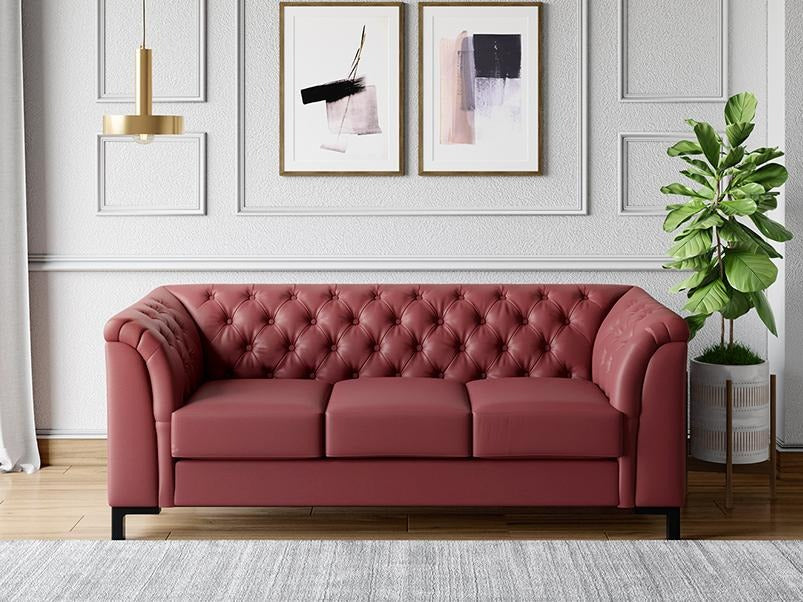 Majesta Plus 3 Seater sofa Leather Cherry