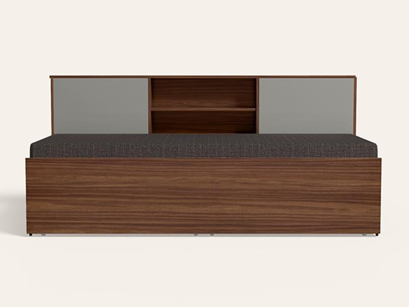 Vurv Wooden Diwan Sofa Bed with Queen Size Mattress