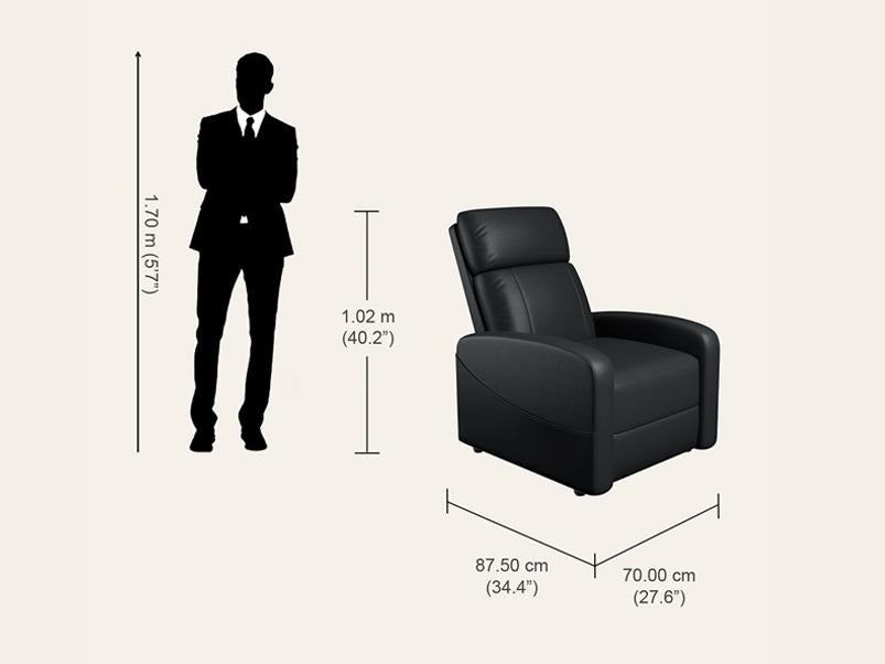Snug Manual 1 Seater Synthetic Leather Recliner Sofa