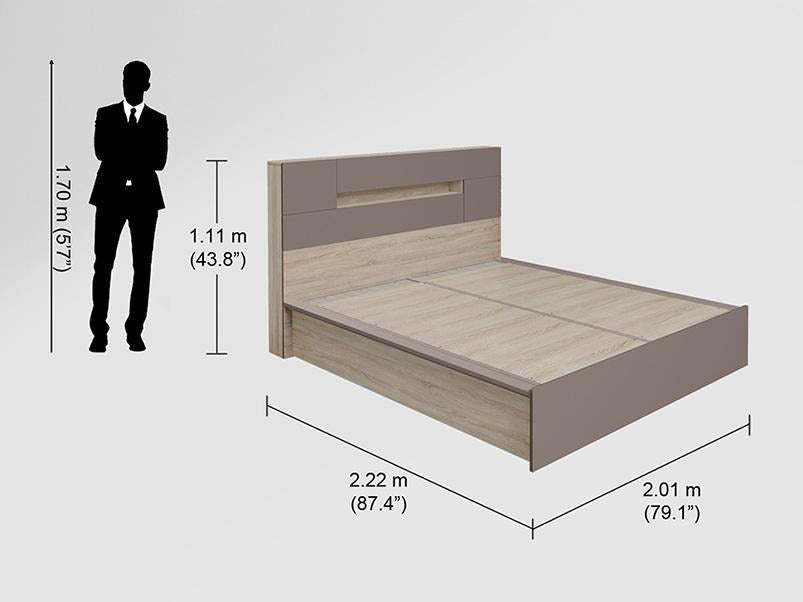 Ray King Size Engineered Wood Bed with Motorized Storage