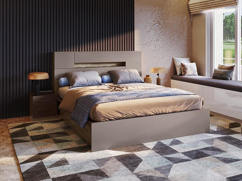 Ray King Size Engineered Wood Bed with Motorized Storage