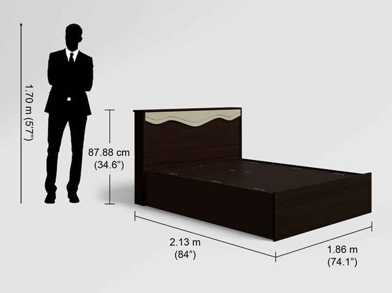 Vurv V2 King Size Engineered Wood Bed With Box Storage