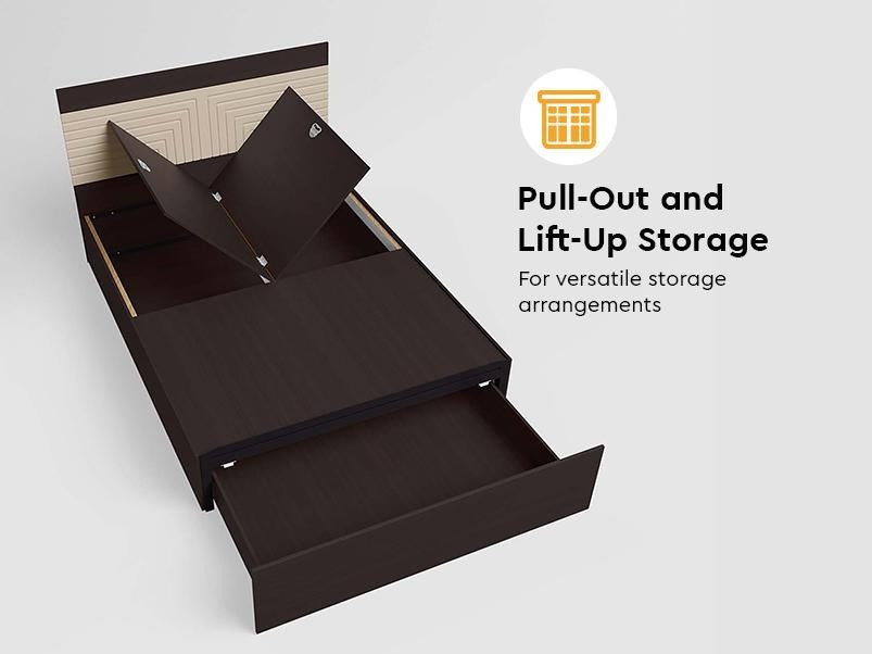 Apex V2 King Size Engineered Wood Bed with Pull-Out Storage