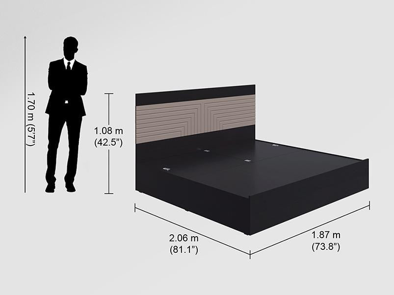 Apex V2 King Size Engineered Wood Bed with Pull-Out Storage