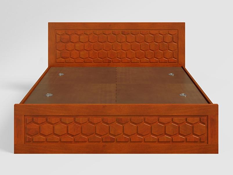 Honeycomb Queen Size Solid Wood Bed With Box Storage