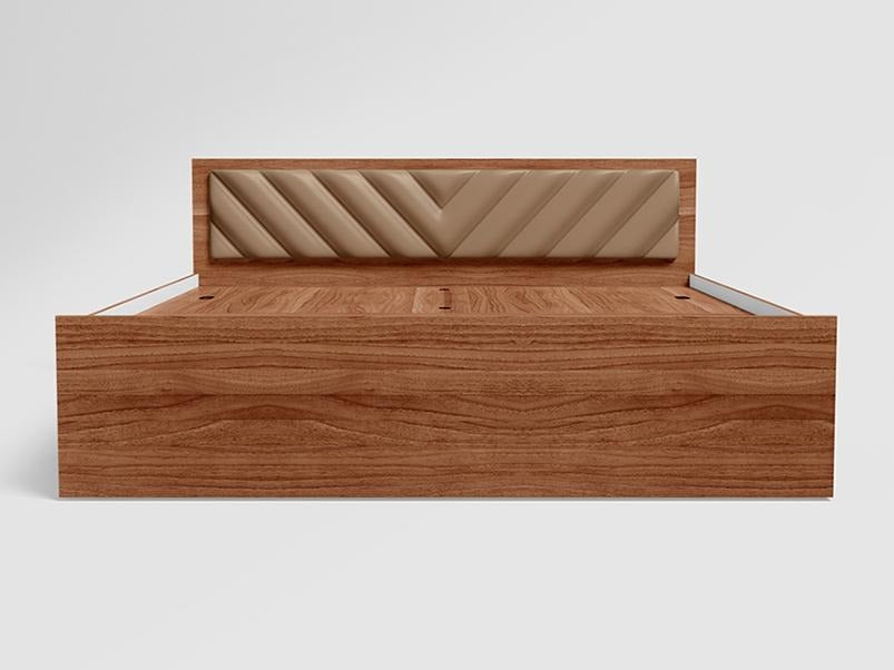 Alina Queen Size Bed With Upholstered Headboard Pullout & Box Storage