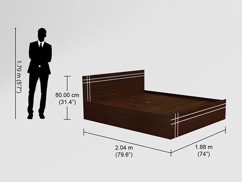 Amara King Size Engineered Wood Bed With Drawer & Box Storage